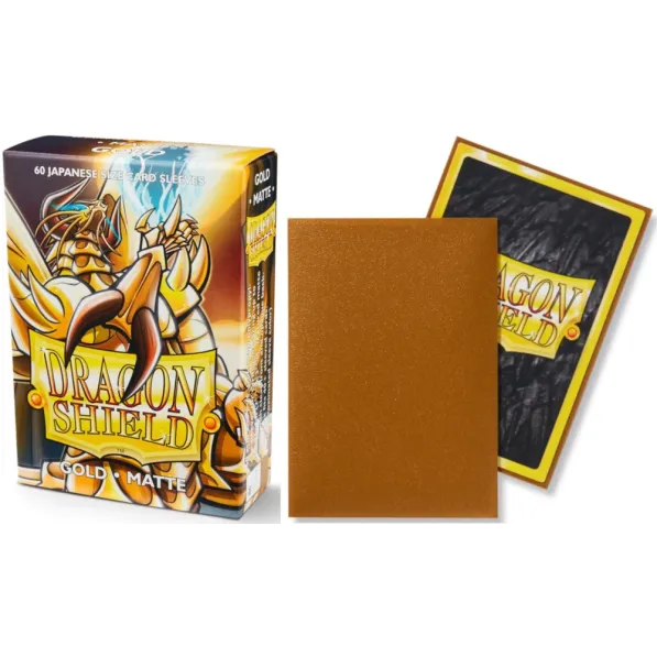 Protetor de Cartas 59mm x 85mm (Small) Matte Dourado c/ 60 - Dragon Shield