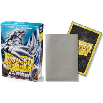 Protetor de Cartas 59mm x 85mm (Small) Matte Prata c/ 60 - Dragon Shield