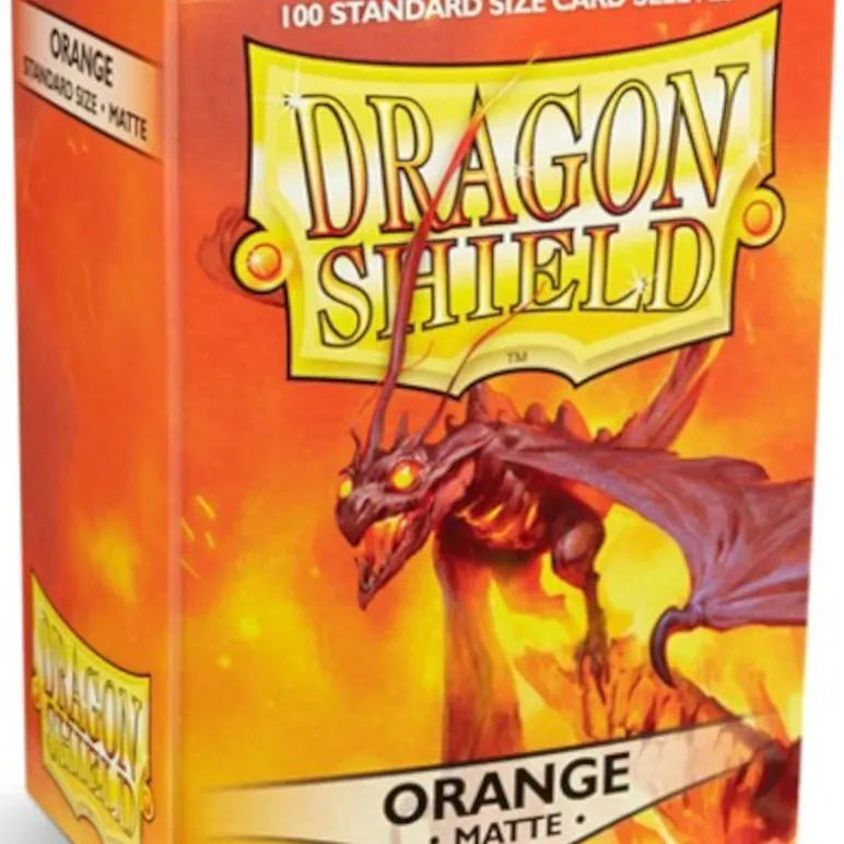 Protetor de Cartas 66mm x 91mm (Padrão) Matte Laranja c/ 100 - Dragon Shield