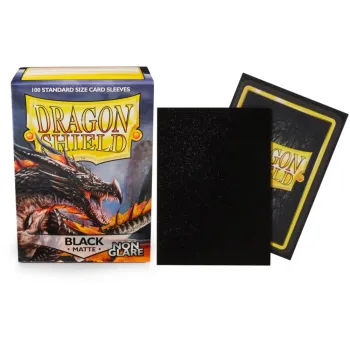 Protetor de Cartas 66mm x 91mm (Padrão) Matte Preto Anti-Reflexo c/ 100 - Dragon Shield