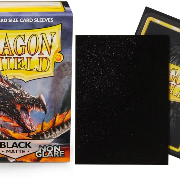 Protetor de Cartas 66mm x 91mm (Padrão) Matte Preto Anti-Reflexo c/ 100 - Dragon Shield