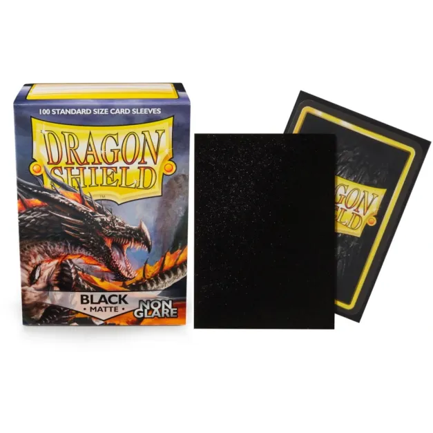 Protetor de Cartas 66mm x 91mm (Padrão) Matte Preto Anti-Reflexo c/ 100 - Dragon Shield