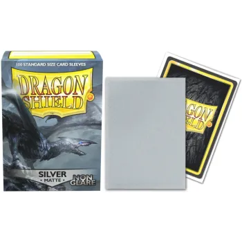 Protetor de Cartas 66mm x 91mm (Padrão) Matte Prata Anti-Reflexo c/ 100 - Dragon Shield