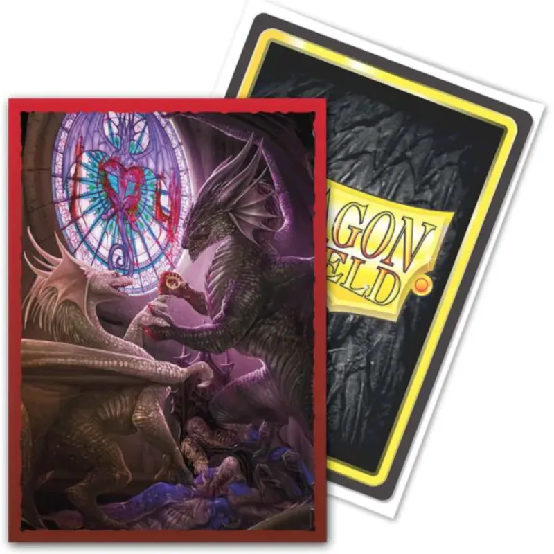 Protetor de Cartas 66mm x 91mm (Padrão) Arte Escovada Dia dos Namorados Draconicos 2022 c/ 100 - Dragon Shield