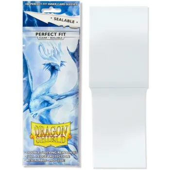 Protetor de Cartas Interno 63,5mm x 89mm (Padrão) Perfect Fit Transparente selável c/ 100 - Dragon Shield