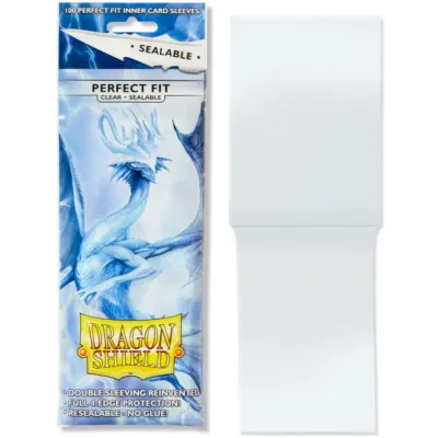 Protetor de Cartas Interno 63,5mm x 89mm (Padrão) Perfect Fit Transparente selável c/ 100 - Dragon Shield