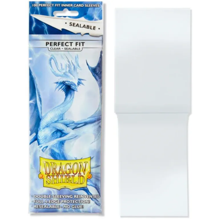 Protetor de Cartas Interno 63,5mm x 89mm (Padrão) Perfect Fit Transparente selável c/ 100 - Dragon Shield