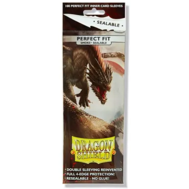 Protetor de Cartas Interno 63,5mm x 89mm (Padrão) Perfect Fit Esfumaçado selável c/ 100 - Dragon Shield