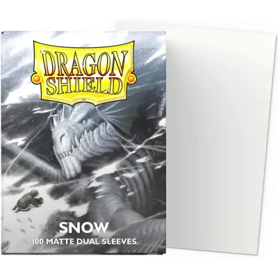 Protetor de Cartas 66mm x 91mm (Padrão) Matte Dual Snow c/ 100 - Dragon Shield