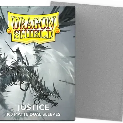 Protetor de Cartas 66mm x 91mm (Padrão) Matte Dual Justice c/ 100 - Dragon Shield