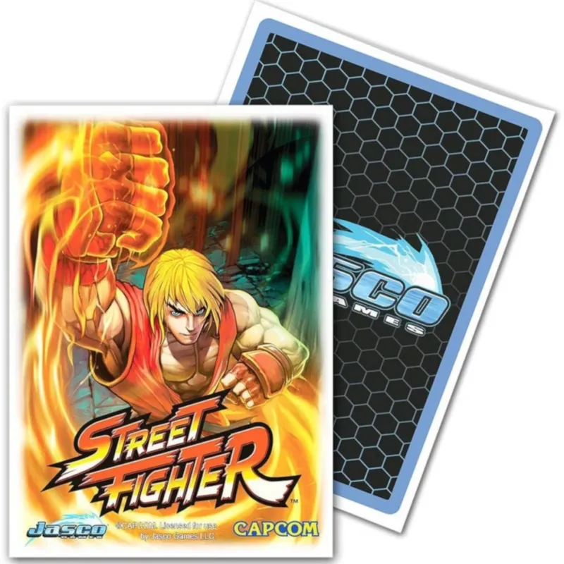 Protetor de Cartas 66mm x 91mm (Padrão) Arte Ken Street Fighter c/ 100 - Dragon Shield Protetor de Cartas 66mm x 91mm (Padrão) Arte Ken Street Fighter c/ 100 - Dragon Shield