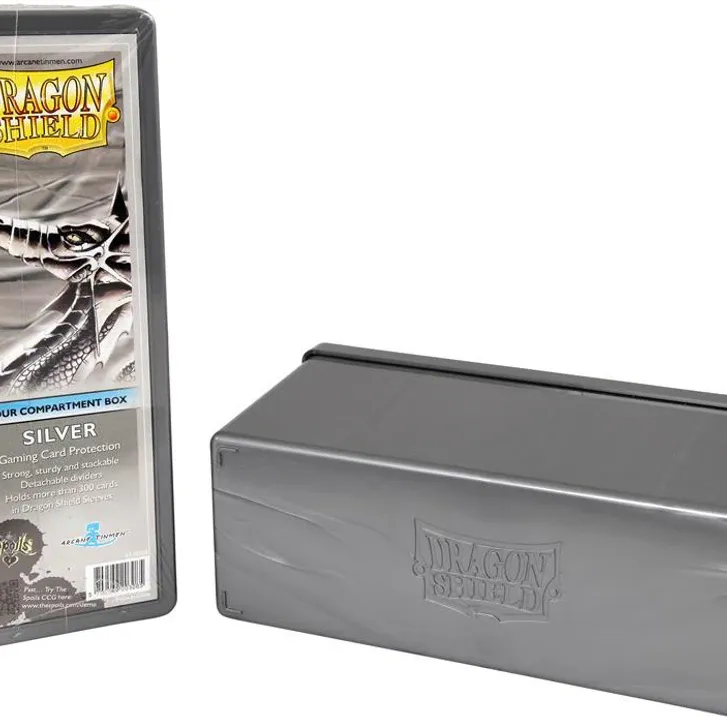 Deck Box Prata p/ 300 cards - Four Compartment Box - Dragon Shield Deck Box Prata p/ 300 cards - Four Compartment Box - Dragon Shield