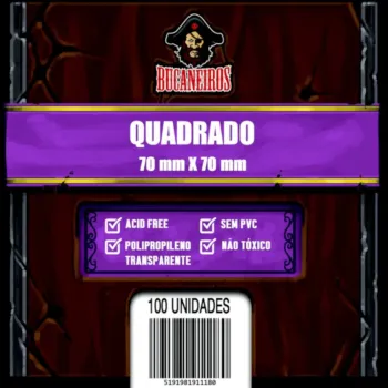 Protetor de Cartas 70mm x 70mm (Quadrado) c/ 100 - Bucaneiros Protetor de Cartas 70mm x 70mm (Quadrado) c/ 100 - Bucaneiros
