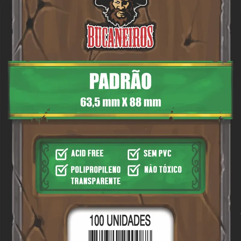 Protetor de Cartas 63,5mm x 88mm (Padrão) c/ 100 - Bucaneiros