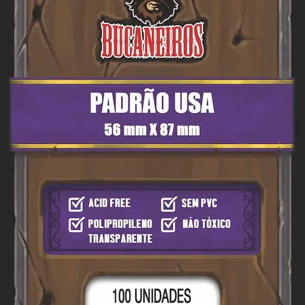 Protetor de Cartas 56mm x 87mm (Padrão USA) c/ 100 - Bucaneiros Protetor de Cartas 56mm x 87mm (Padrão USA) c/ 100 - Bucaneiros