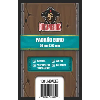 Protetor de Cartas 59mm x 92mm (Padrão Euro) c/ 100 - Bucaneiros