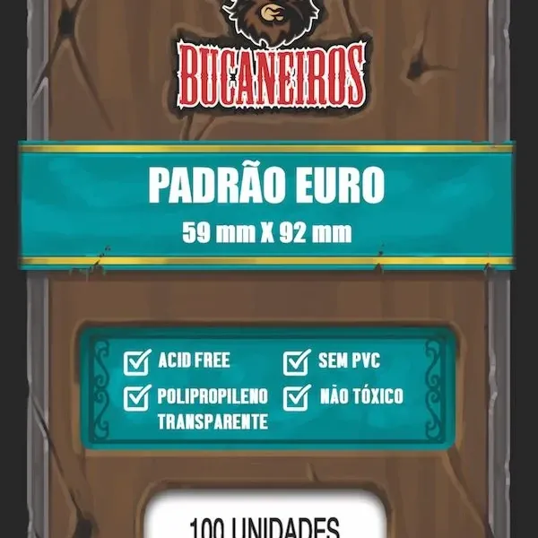 Protetor de Cartas 59mm x 92mm (Padrão Euro) c/ 100 - Bucaneiros Protetor de Cartas 59mm x 92mm (Padrão Euro) c/ 100 - Bucaneiros