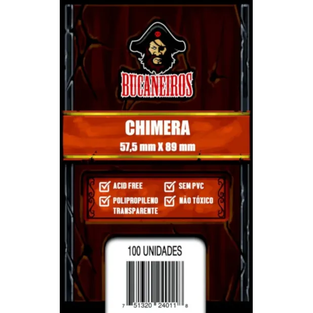 Protetor de Cartas 57,5mm x 89mm (Chimera) c/ 100 - Bucaneiros