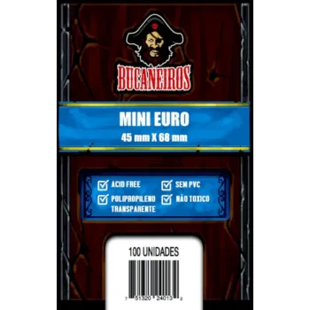 Protetor de Cartas 45mm x 68mm (Mini Euro) c/ 100 - Bucaneiros