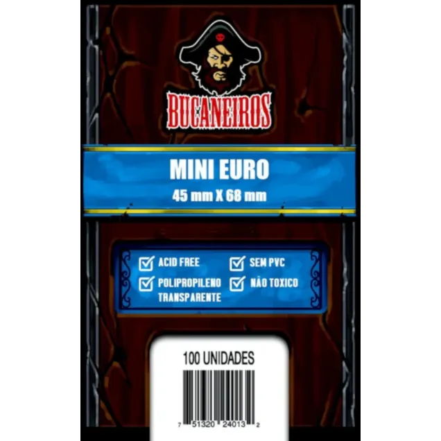 Protetor de Cartas 45mm x 68mm (Mini Euro) c/ 100 - Bucaneiros