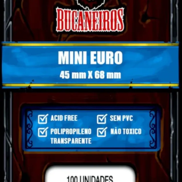 Protetor de Cartas 45mm x 68mm (Mini Euro) c/ 100 - Bucaneiros Protetor de Cartas 45mm x 68mm (Mini Euro) c/ 100 - Bucaneiros