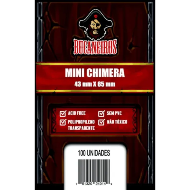 Protetor de Cartas 43mm x 65mm (Mini Chimera) c/ 100 - Bucaneiros