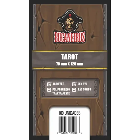 Protetor de Cartas 70mm x 120mm (Tarot) c/ 100 - Bucaneiros