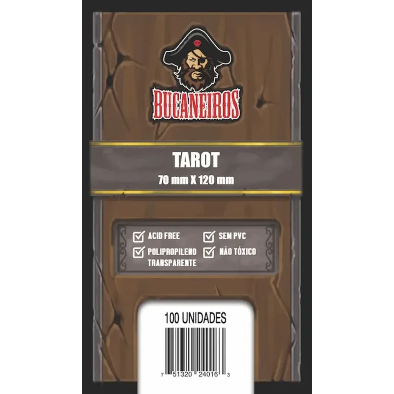 Protetor de Cartas 70mm x 120mm (Tarot) c/ 100 - Bucaneiros