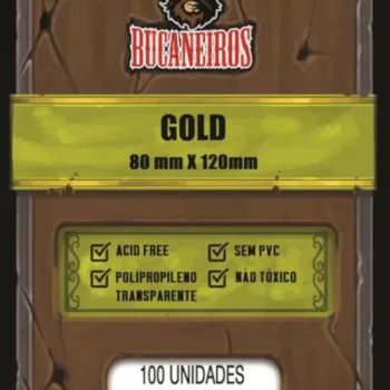 Protetor de Cartas 80mm x 120mm (Gold) c/ 100 - Bucaneiros Protetor de Cartas 80mm x 120mm (Gold) c/ 100 - Bucaneiros
