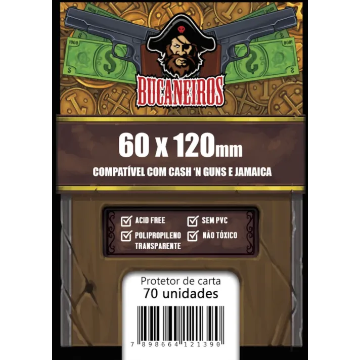 Protetor de Cartas 60mm x 120mm c/70 Customizado - Bucaneiros