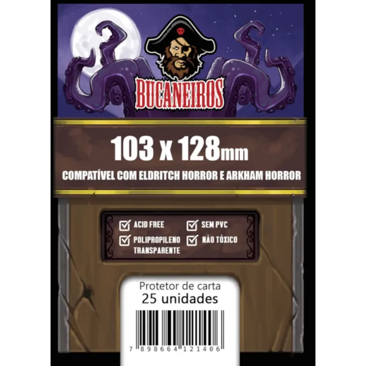 Protetor de Cartas 103mm x 128mm c/ 25 Customizado - Bucaneiros Protetor de Cartas 103mm x 128mm c/ 25 Customizado - Bucaneiros