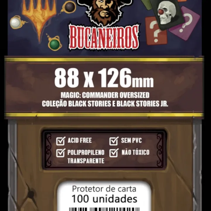 Protetor de Cartas 88mm x 126mm (Oversized) c/ 100 - Bucaneiros Protetor de Cartas 88mm x 126mm (Oversized) c/ 100 - Bucaneiros