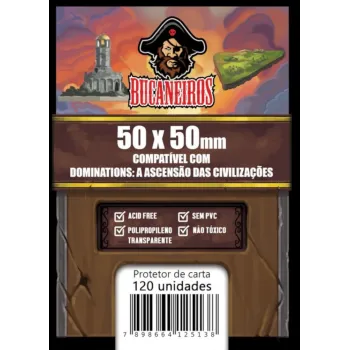 Protetor de Cartas 50mm x 50mm c/ 120 Customizado - Bucaneiros