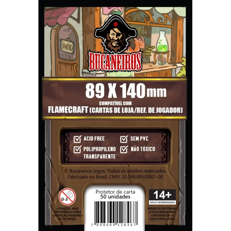 Protetor de Cartas 89mm x 140mm c/ 50 Customizado - Bucaneiros Protetor de Cartas 89mm x 140mm c/ 50 Customizado - Bucaneiros