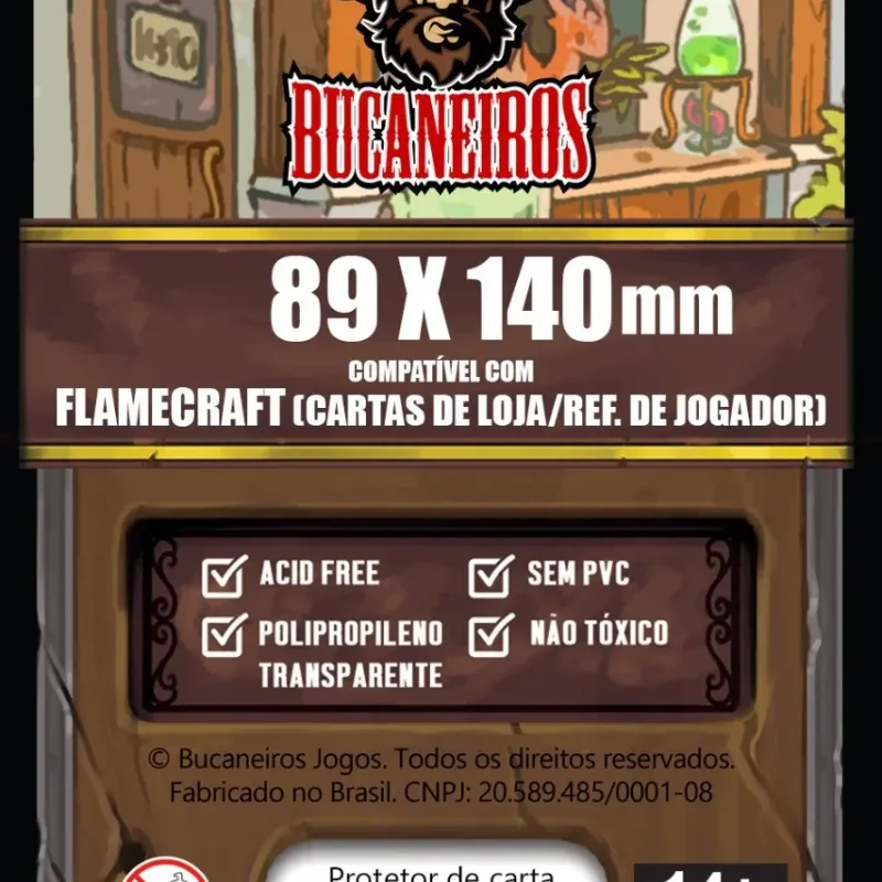 Protetor de Cartas 89mm x 140mm c/ 50 Customizado - Bucaneiros Protetor de Cartas 89mm x 140mm c/ 50 Customizado - Bucaneiros