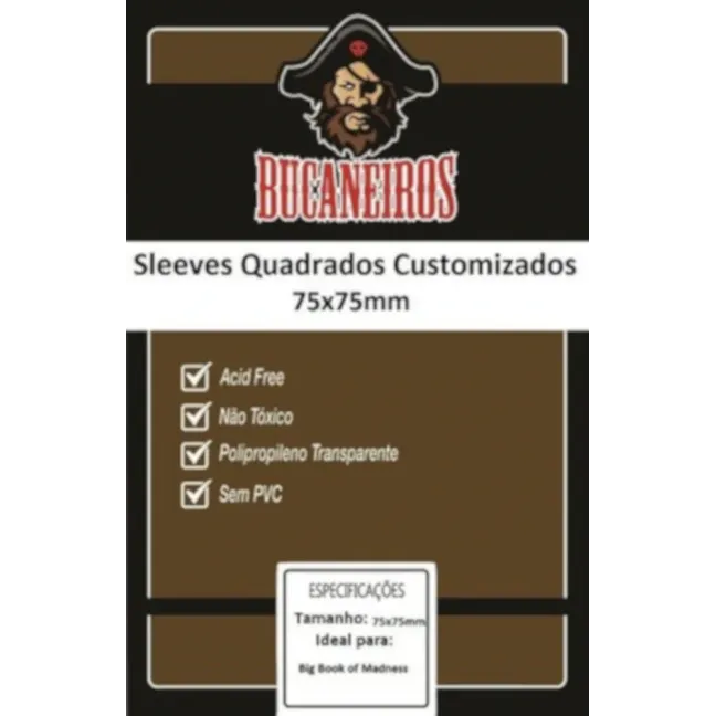 Protetor de Cartas 75mm x 75mm c/ 100 Customizado - Bucaneiros