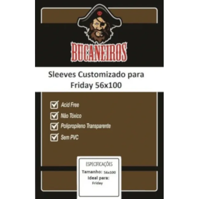 Protetor de Cartas 56mm x 100mm c/ 100 Customizado - Bucaneiros