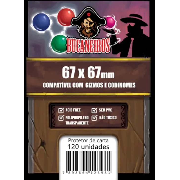 Protetor de Cartas 67mm x 67mm c/ 100 Customizado - Bucaneiros