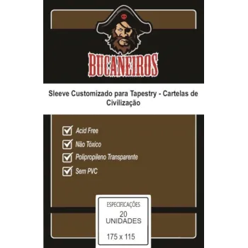 Protetor de Cartas 175mm x 115mm c/ 20 Customizado - Bucaneiros