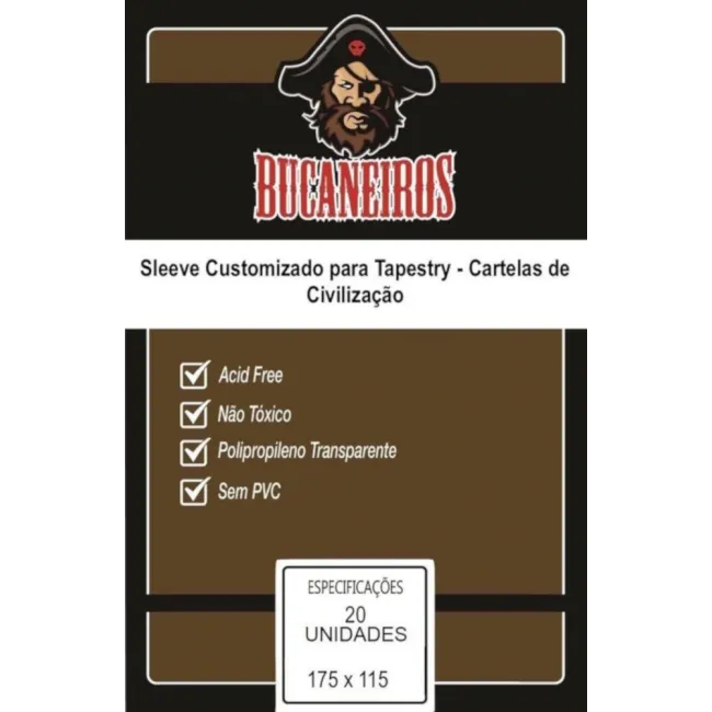 Protetor de Cartas 175mm x 115mm c/ 20 Customizado - Bucaneiros