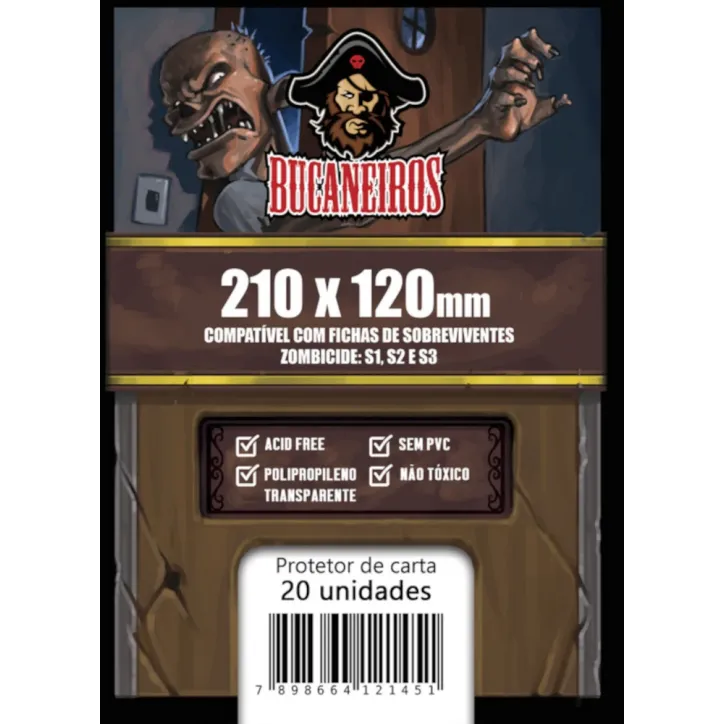 Protetor de Cartas 210mm x 120mm c/ 20 Customizado - Bucaneiros