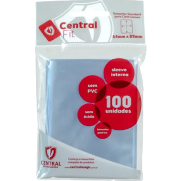 Protetor de Cartas Interno 63,5mm x 89mm (Padrão) Perfect Fit Transparente c/ 100 - Central