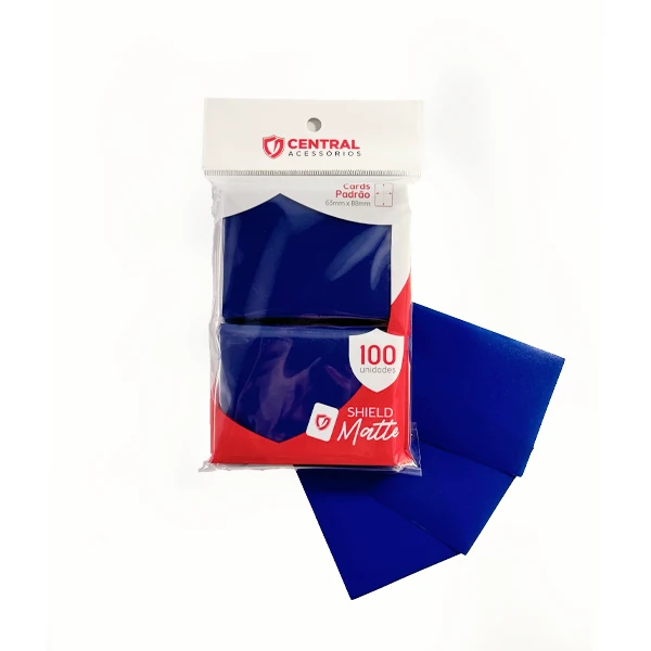Protetor de Cartas 66mm x 91mm (Padrão) Azul Marinho c/ 100 - Central Protetor de Cartas 66mm x 91mm (Padrão) Azul Marinho c/ 100 - Central