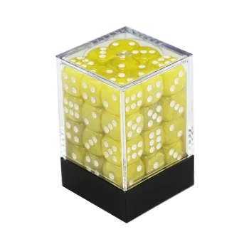 Kit 36 Dados D6 12mm Marmorizado Dourado c/ Pontos Brancos - Central