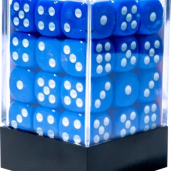 Kit 36 Dados D6 12mm Opaco Azul c/ Pontos Brancos - Central