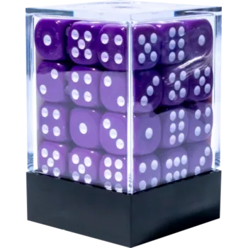 Kit 36 Dados D6 12mm Opaco Roxo c/ Pontos Brancos - Central