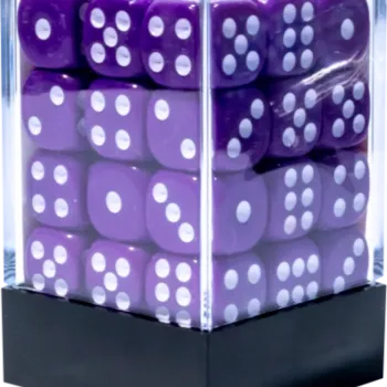 Kit 36 Dados D6 12mm Opaco Roxo c/ Pontos Brancos - Central