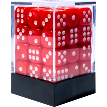 Kit 36 Dados D6 12mm Opaco Vermelho c/ Pontos Brancos - Central