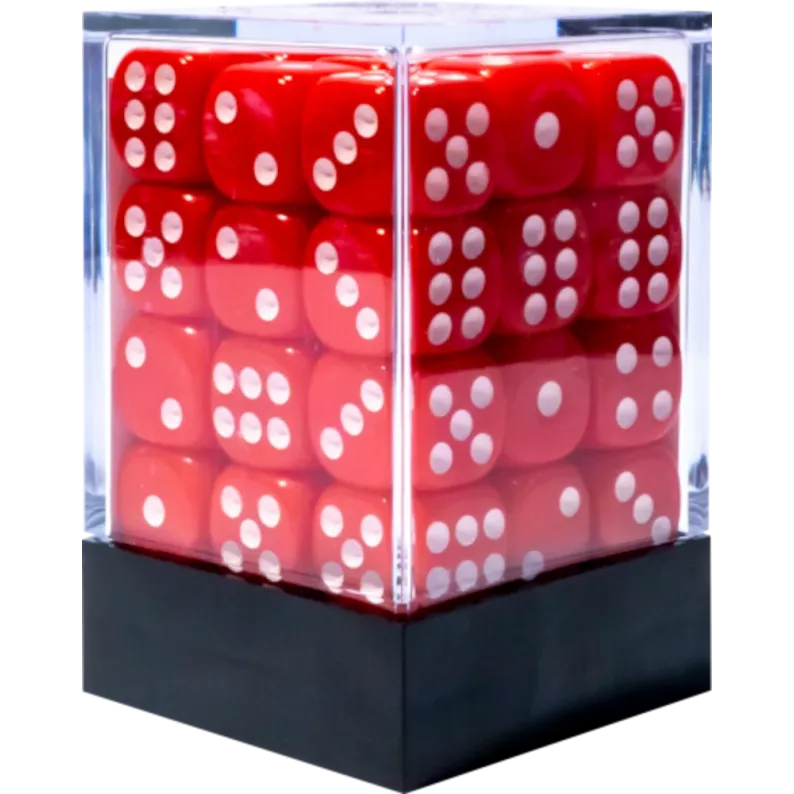 Kit 36 Dados D6 12mm Opaco Vermelho c/ Pontos Brancos - Central