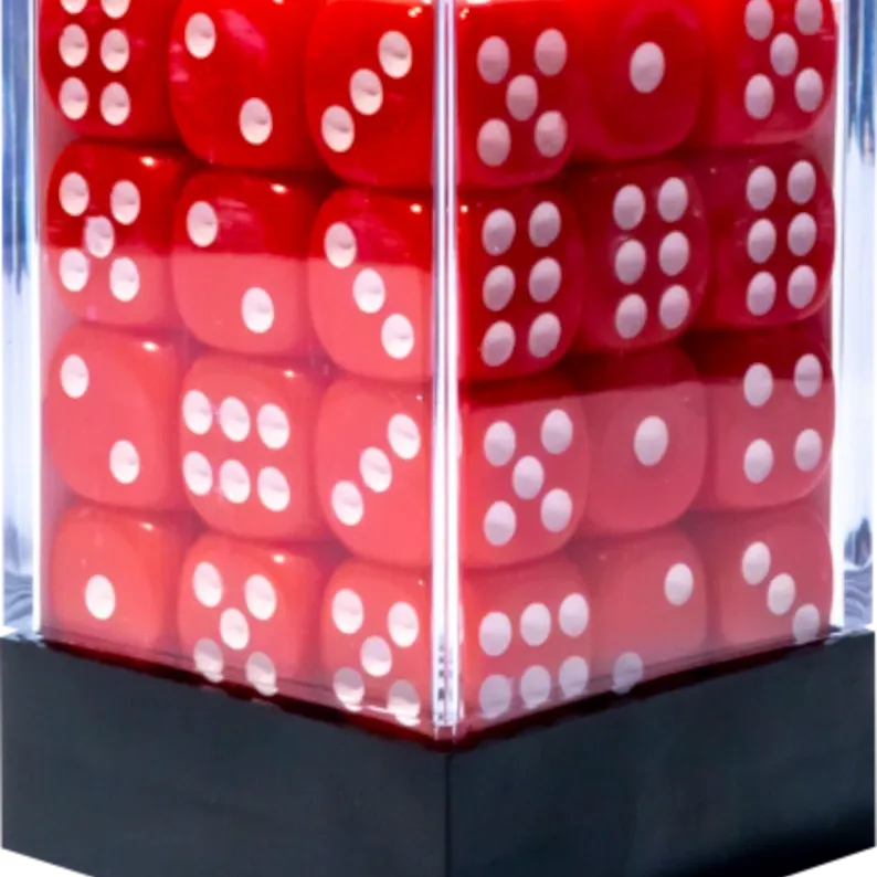 Kit 36 Dados D6 12mm Opaco Vermelho c/ Pontos Brancos - Central Kit 36 Dados D6 12mm Opaco Vermelho c/ Pontos Brancos - Central